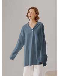 Nap Flowy Long Shirt - Blue