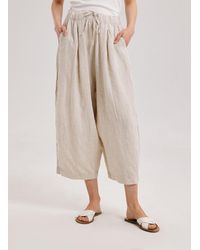 Nap Linen Wide-leg Trousers - Natural