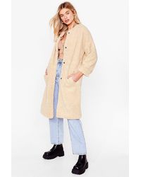 Nasty Gal Manteau Ouvert En Fausse Fourrure Je Teddy De Venir - Multicolore