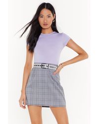 lipsy 2 in 1 dress with checked skirt in mono