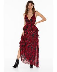 Nasty Gal "grand Entrance Jacquard Maxi Dress" - Red