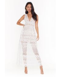 Nasty Gal "in Lace Of Emergency Midi Dress" - White