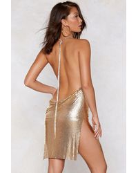 Nasty Gal "you've Got Chainmail Cowl Dress" - Metallic