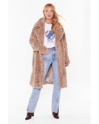 Nasty Gal Coat This Down Faux Fur Coat - Multicolour