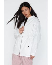 Nasty Gal "pull Me In Drawstring Utility Jacket" - White