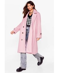 Nasty Gal Got It Covered Faux Wool Longline Coat - Purple