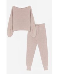 Nasty Gal Sweater And Sweatpants Knitted Loungewear Set - Multicolour