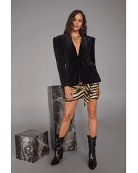 Nasty Gal Blazer En Velours Dressed To Kill - Noir