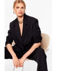 Nasty Gal Blazer Oversize Je Suis Aux Commandes - Noir