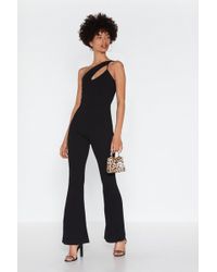 Nasty Gal "the Ins And Cut-outs One Shoulder Jumpsuit" - Black