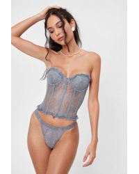 Nasty Gal Let Love Take It's Lace Corset Top - Grey