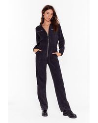Nasty Gal "cord Out Relaxed Corduroy Boilersuit" - Black