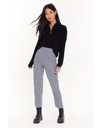 Nasty Gal "gingham Up High-waisted Pants" - Black