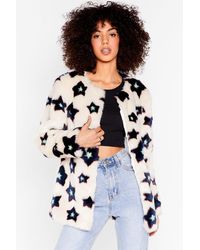 Nasty Gal Star-t Me Up Faux Fur Jacket - White