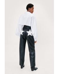 Nasty Gal Star Bum Faux Leather Tapered Leg Pants - Black