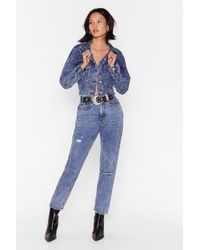 Nasty Gal Jean Mom Déchiré Quel Déchirement - Bleu