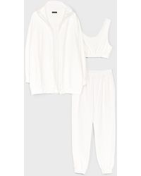 Nasty Gal Longline Hoodie And Joggers 3-pc Set - White