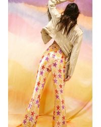 Nasty Gal Sequin Star Detail Fit And Flare Pants - Multicolor