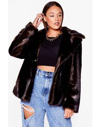 Nasty Gal As Your Faux Fur Plus Relaxed Jacket - Brown