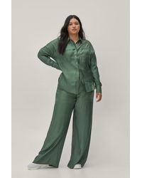 Satin Shimmer Wide Leg Pants 