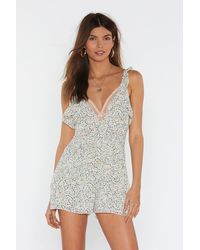 Nasty Gal "flower Of The Mountain Ruffle Floral Romper" - Multicolor