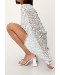 Nasty Gal Patent Clear Strap Heeled Mules - White