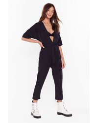 Nasty Gal Get Button-down Jumpsuit - Black
