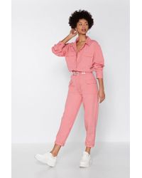 Nasty Gal "come To A Boil Denim Boilersuit" - Pink