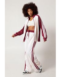 Nasty Gal Side Stripe Wide Leg Sweatpants - White