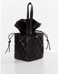 Nasty Gal Want Box It Up Quilted Crossbody Bag - Black