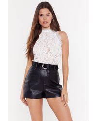 Nasty Gal "lace Yourself High Neck Lace Top" - White