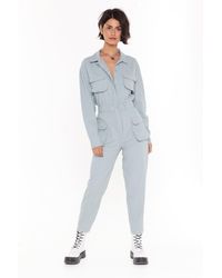 Nasty Gal "come To A Boil Denim Boilersuit" - Blue