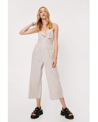 Nasty Gal You Are Utility Beautiful Babe Striped Jumpsuit | Lyst