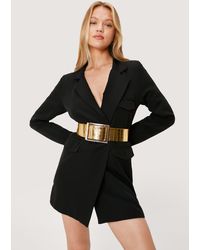 Nasty Gal - Faux Leather Croc Square Buckle Belt - Lyst