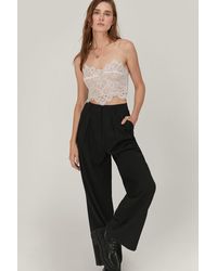 Nasty Gal Lace Cupped Bandeau Crop Top - White