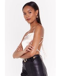 Nasty Gal Back At It Satin Crop Top - Multicolour