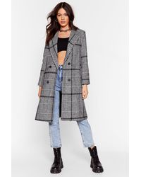 Nasty Gal Manteau À Imprimé Carreaux N'Oublie Pas Ta Veste - Noir