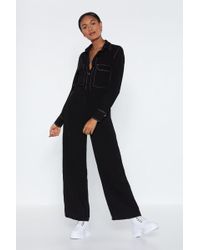 Nasty Gal "an Absolute Stitch Wide-leg Jumpsuit" - Black