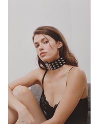 Nasty Gal Faux Leather Studded Choker - Black