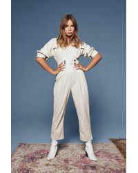 Nasty Gal "where You'd Faux Leather Be Boilersuit" - Multicolor