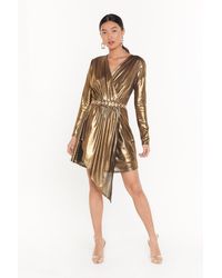 Nasty Gal "all That Shines Metallic Mini Dress"