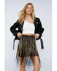 Nasty Gal Icon Embellished Metallic Fringed Mini Skirt