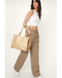 Nasty Gal Leather Slouchy Day Bag - Multicolour
