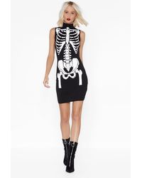 Nasty Gal "skeletons In The Wardrobe Mini Dress" - Black