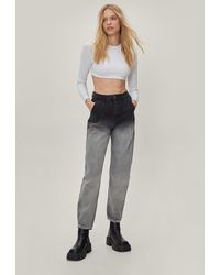 Nasty Gal Organic Bleach Fade Tapered Jeans - Grey