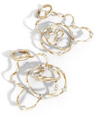 Natori Runway Collection Sakura White Topaz Giant Gold Hoop Earrings - Metallic