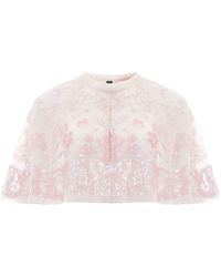Needle & Thread Patchwork Sequin Cape - Pink