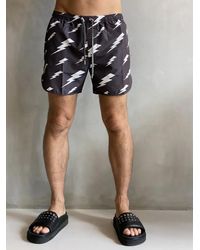 Neil Barrett - "raining Bolts" Swim Shorts - Lyst