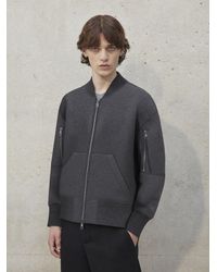 Neil Barrett - Sweatshirt Bomber-jacket With Zipped Sleeve Pockets - Lyst