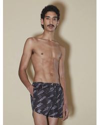Neil Barrett - Allover Rain Bolts Swim Shorts - Lyst